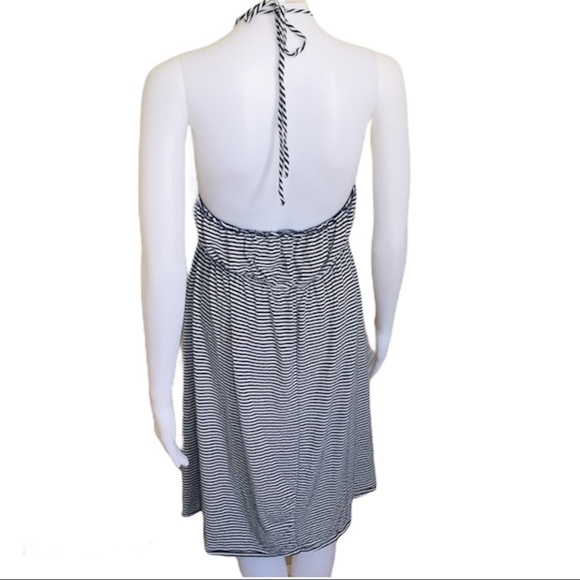 OLD NAVY Stripe Halterneck Dress Black Size Large - Picture 3 of 10